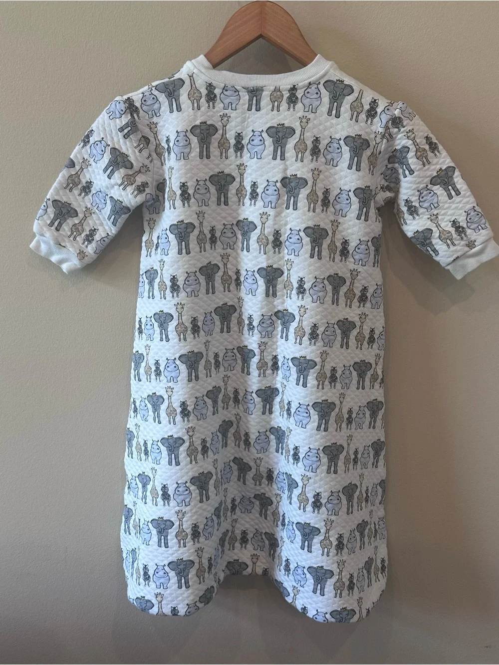 Hudson Baby Safari Sleep Sack Wearable Blanket Quilted Neutral Animals 18-24M